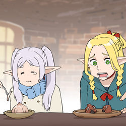 This is a pixiv picture whose title is 葬送の飯.