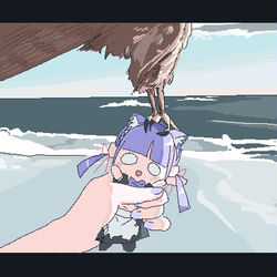 This is a pixiv picture whose title is 海を見に来たなの！.