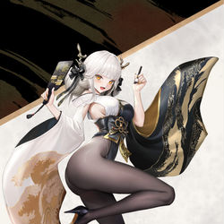 This is a pixiv picture whose title is NIKKE白兔   穿上姐姐和服的白兔.