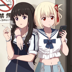 This is a pixiv picture whose title is 錦木千束 & 井ノ上たきな.