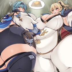 This is a pixiv picture whose title is 蒲公英の種を取り合う激太騎士たち.