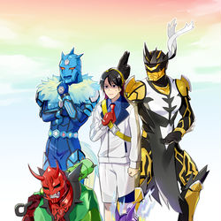 This is a pixiv picture whose title is 最強のポケモントレーナー（電王×ポケモン）.