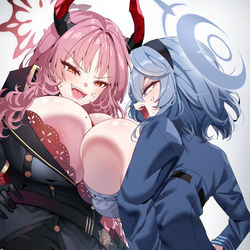 This is a pixiv picture whose title is Satsuki vs Ako.