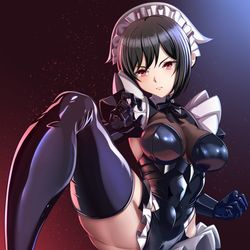 This is a pixiv picture whose title is メイド戦闘員ミア.