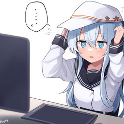 This is a pixiv picture whose title is ヴェールヌイがネットのエッチな自画像を見ちゃった.