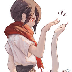 This is a pixiv picture whose title is 下半身メデューサ娘.