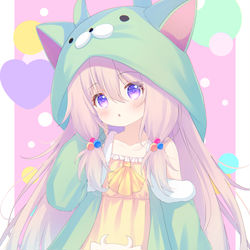 This is a pixiv picture whose title is 💜💚.