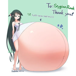 This is a pixiv picture whose title is Saya's hyper pregnant.