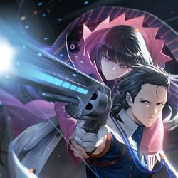 This is a pixiv picture whose title is 坂本龍馬/お竜さん.