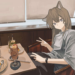 This is a pixiv picture whose title is カフェすき.