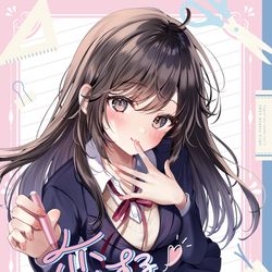 This is a pixiv picture whose title is 恋するあざとJK.