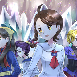 This is a pixiv picture whose title is 藍の円盤.