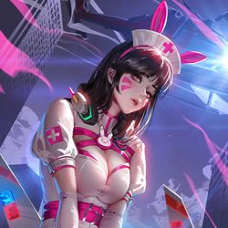 This is a pixiv picture whose title is Day026 Nurse Dva🥰.