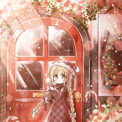This is a pixiv picture whose title is ドアにはお気に入りのリースを.