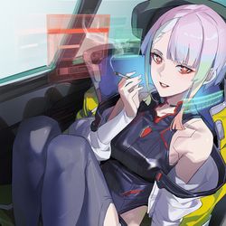 This is a pixiv picture whose title is moment in the car.