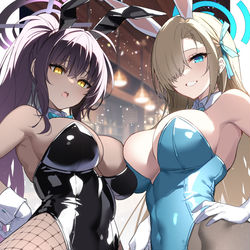 This is a pixiv picture whose title is 角楯カリン＆一之瀬アスナ バニーガールver.