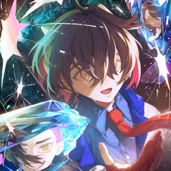 This is a pixiv picture whose title is 藍の円盤.