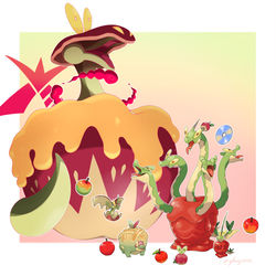 This is a pixiv picture whose title is カジッチュ系大集合！🍎.