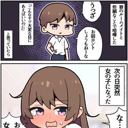 This is a pixiv picture whose title is ルームメイトが女の子になった.