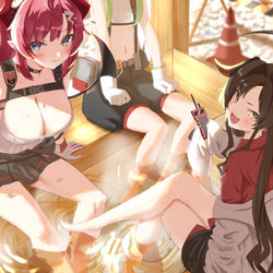 This is a pixiv picture whose title is 温泉開発部.