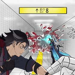 This is a pixiv picture whose title is 出口に辿り着けない二人.