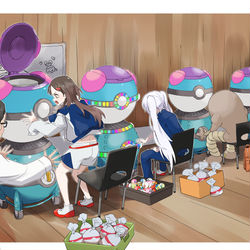 This is a pixiv picture whose title is どうぐプリンターでガチャカスとなる留学生の皆さん.