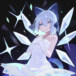 This is a pixiv picture whose title is 白チルノ.