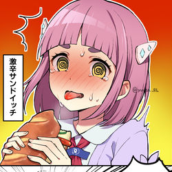 This is a pixiv picture whose title is タロと激辛サンドイッチ（Eng sub）.