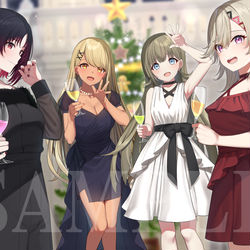 This is a pixiv picture whose title is ぶいすぽっ！クリスマスイラスト.