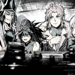 This is a pixiv picture whose title is 武将集う居酒屋.