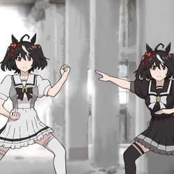 This is a pixiv picture whose title is キタサンブラック世界に駆ける.