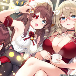 This is a pixiv picture whose title is 【お仕事絵】雀魂クリスマスイラスト.