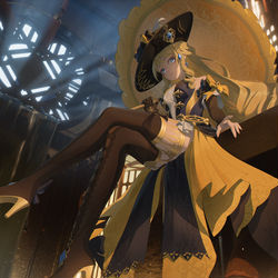 This is a pixiv picture whose title is 黄玫瑰.