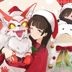 This is a pixiv picture whose title is もふもふクリスマス.