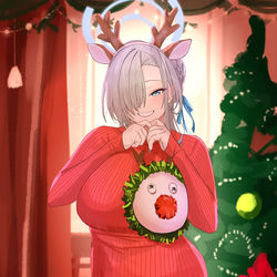This is a pixiv picture whose title is クリスマス アスナ.