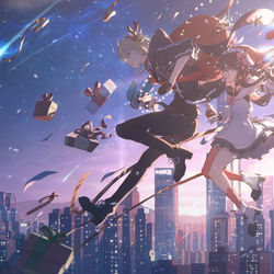 This is a pixiv picture whose title is 聖夜讃歌.