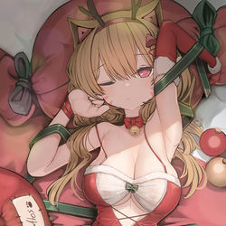 This is a pixiv picture whose title is Skeb(クリスマス).