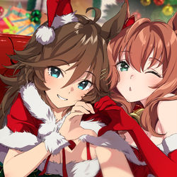 This is a pixiv picture whose title is サンタガールず自撮り.