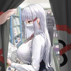 This is a pixiv picture whose title is 白髪ちゃん.