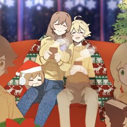This is a pixiv picture whose title is Christmas with Minci Family.
