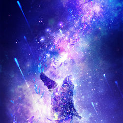 This is a pixiv picture whose title is 月からお月見.