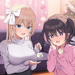 This is a pixiv picture whose title is リボン子ちゃん×ちなつ.