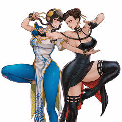 This is a pixiv picture whose title is チュンリー × ヨル.