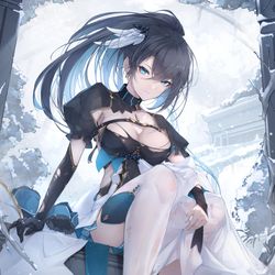 This is a pixiv picture whose title is 雪と共に.