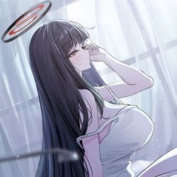 This is a pixiv picture whose title is 朝.