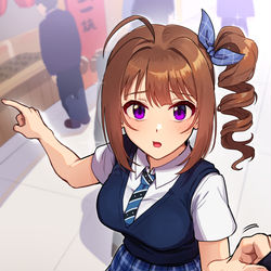 This is a pixiv picture whose title is たこ焼きを買ってほしいとせがむ奈緒.