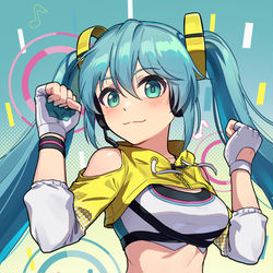 This is a pixiv picture whose title is フィットボクシングミク.