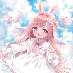This is a pixiv picture whose title is 【C103新刊表紙】天使ロシェちゃん🐰.