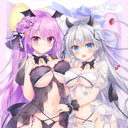 This is a pixiv picture whose title is サキュバス姉妹🌙💘.