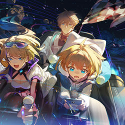This is a pixiv picture whose title is 朗道一家开小飞机.